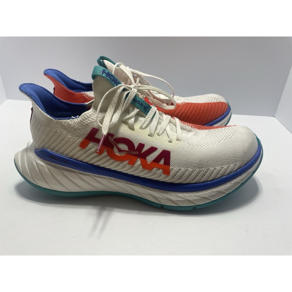 HOKA Womens Carbon X 3 'White Flame' Running Shoes Size-10B